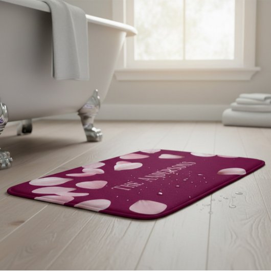 Elegante Roze Bloemblad Badmat