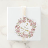 Elegante roze bloemdoop dank u bedankjes labels (In situ)