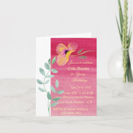 Elegante roze bloemen 50 Verjaardag gevouwen uitno