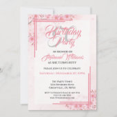 Elegante Roze Bloemen 50ste Verjaardag Vrouwen Kaart (Voorkant)