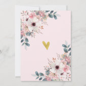 Elegante Roze Bloemen 70ste Verjaardag Uitnodiging (Achterkant)