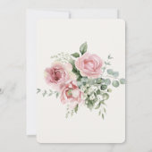 Elegante Roze Bloemen 95ste verjaardagsfeest Kaart (Achterkant)