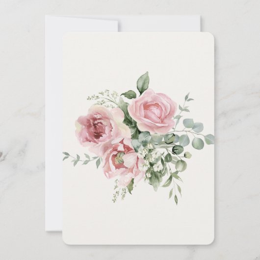 Elegante Roze Bloemen 95ste verjaardagsfeest Kaart (Achterkant)