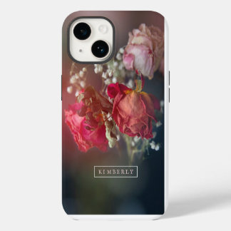 Elegante Roze Bloemen Aangepaste iPhone Hoes 14 Hoesje