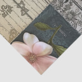 Elegante Roze Bloemen Abstracte Kunst Collage Deco Tissuepapier (Detail)