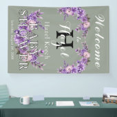 Elegante Roze Bloemen Baby shower  Partij Spandoek (Beurs)