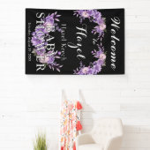 Elegante Roze Bloemen Baby shower Partij Spandoek (Insitu)