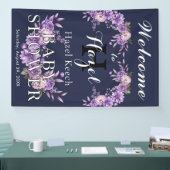 Elegante Roze Bloemen Baby shower Partij Spandoek (Beurs)