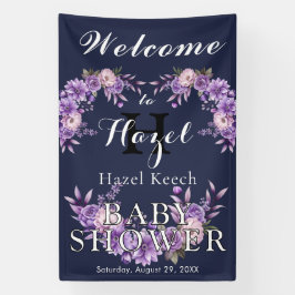 Elegante Roze Bloemen Baby shower Partij Spandoek