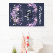 Elegante Roze Bloemen Baby shower Partij Spandoek (Insitu)