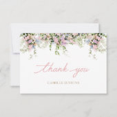 Elegante Roze Bloemen Bay Douche Dank u Bedankkaart (Voorkant)