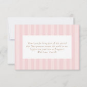 Elegante Roze Bloemen Bay Douche Dank u Bedankkaart (Achterkant)