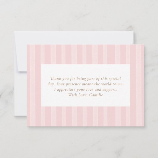 Elegante Roze Bloemen Bay Douche Dank u Bedankkaart (Achterkant)