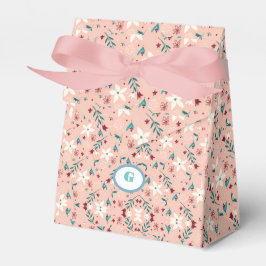 Elegante roze bloemen  bedankdoosjes