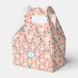 Elegante roze bloemen  bedankdoosjes