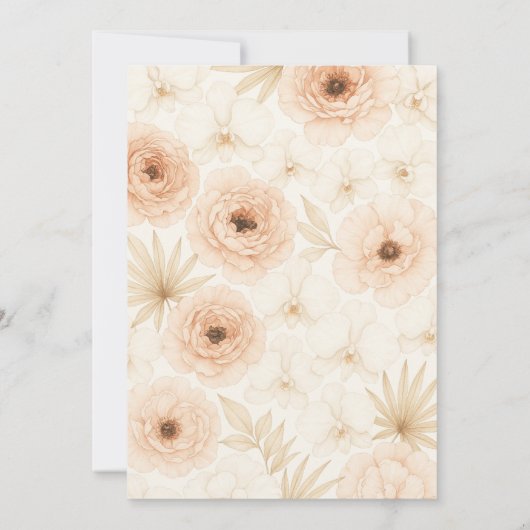 Elegante Roze Bloemen Bedankkaart (Achterkant)