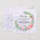 Elegante Roze Bloemen Bedankkaart (Voorkant / Achterkant)