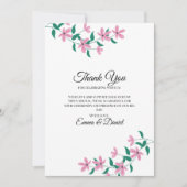 Elegante Roze Bloemen Bedankkaart (Voorkant)