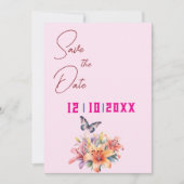 Elegante Roze Bloemen Bedankkaart (Voorkant)