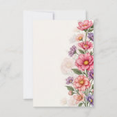 Elegante Roze Bloemen Bedankkaart (Achterkant)