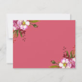 Elegante roze bloemen begrafenis Dank u Bedankkaart (Achterkant)