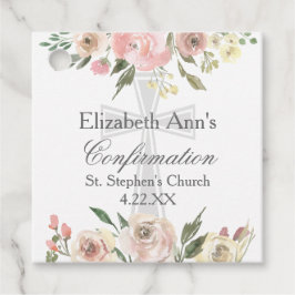 Elegante Roze Bloemen Bevestiging Custom Party Bedankjes Labels