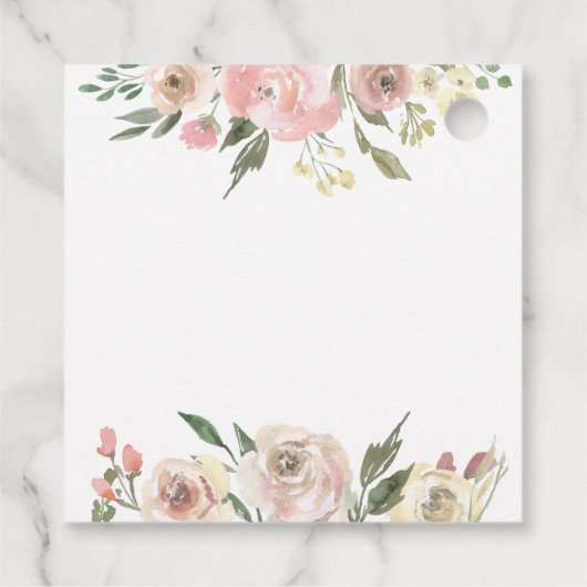 Elegante Roze Bloemen Bevestiging Custom Party Bedankjes Labels (Achterkant)