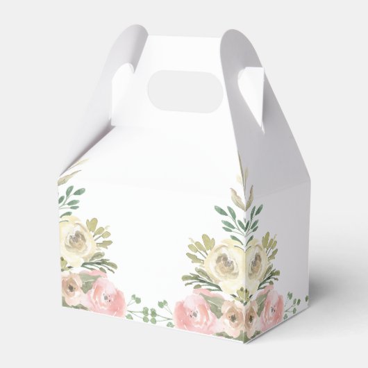 Elegante Roze Bloemen Bevestiging Partij Custom Bedankdoosjes (Achterkant)