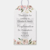 Elegante Roze Bloemen Bevestiging Partij Custom Cadeaulabel (Voorkant)