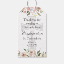 Elegante Roze Bloemen Bevestiging Partij Custom Cadeaulabel