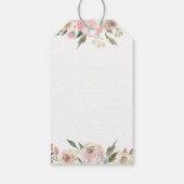 Elegante Roze Bloemen Bevestiging Partij Custom Cadeaulabel (Achterkant)