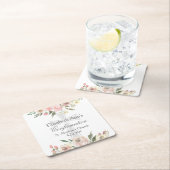 Elegante Roze Bloemen Bevestiging Partij Custom Kartonnen Onderzetters (Insitu)