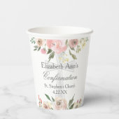 Elegante Roze Bloemen Bevestiging Partij Custom Papieren Bekers (Achterkant)