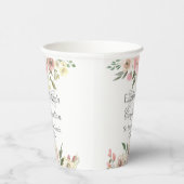 Elegante Roze Bloemen Bevestiging Partij Custom Papieren Bekers (Rechts)