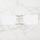 Elegante Roze Bloemen Bevestiging Partij Custom Waterfles Etiket (Enkel label)