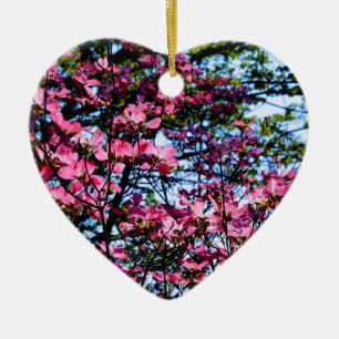 Elegante roze bloemen bloeien Dogwood boom Keramisch Ornament