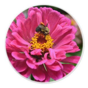 Elegante roze bloemen bloem moeder madeliefje honi keramische knop