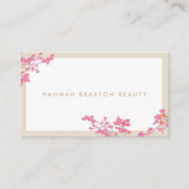 Elegante roze bloemen bloemenkunst schoonheidssalo visitekaartje
