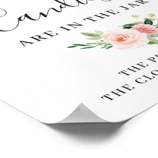 Elegante Roze Bloemen Bloemenschild Poster (Hoek)