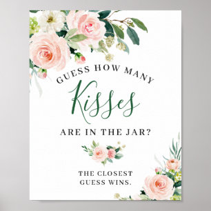 Elegante Roze Bloemen Bloemenschild Poster