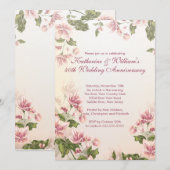 Elegante Roze Bloemen Bloemstuk Bruiloft Jubileum Kaart (Voorkant / Achterkant)