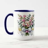 Elegante Roze Bloemen Boeket Mok (Links)
