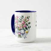 Elegante Roze Bloemen Boeket Mok (Voorkant links)