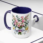 Elegante Roze Bloemen Boeket Mok