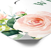 Elegante Roze Bloemen Boho Koppel Bruisfeest Poster (Hoek)