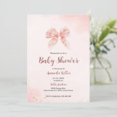 Elegante Roze Bloemen Boog Baby shower Uitnodiging (Staand voorkant)