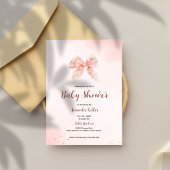 Elegante Roze Bloemen Boog Baby shower Uitnodiging