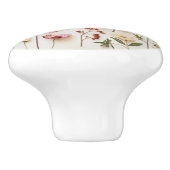 Elegante roze bloemen botanisch keramische knop (Zijkant)