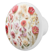 Elegante roze bloemen botanisch keramische knop (Rechts)