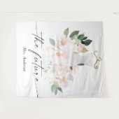 Elegante roze bloemen bruids-shower achtergrond wandkleed (Voorkant (horizontaal))